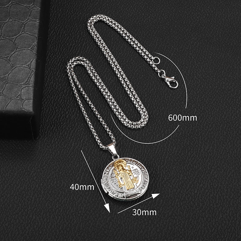 Amuleto Milagroso de São Bento + BRINDE EXCLUSIVO Bracelete de Cruz em Aço Inoxidável