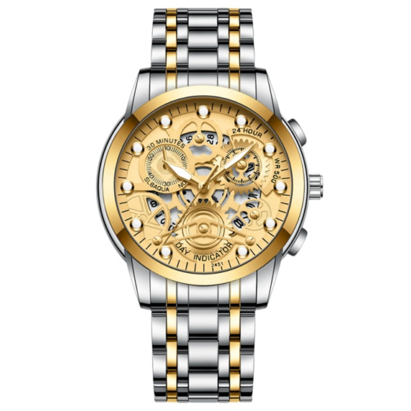Relógio Masculino De Luxo Banhado a Ouro 18K/GoldAge